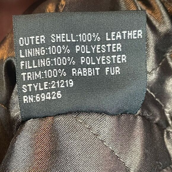 Vintage Wilson Maxima brown Leather bomber flight Jacket and rabbit fur collar L - Picture 8 of 11